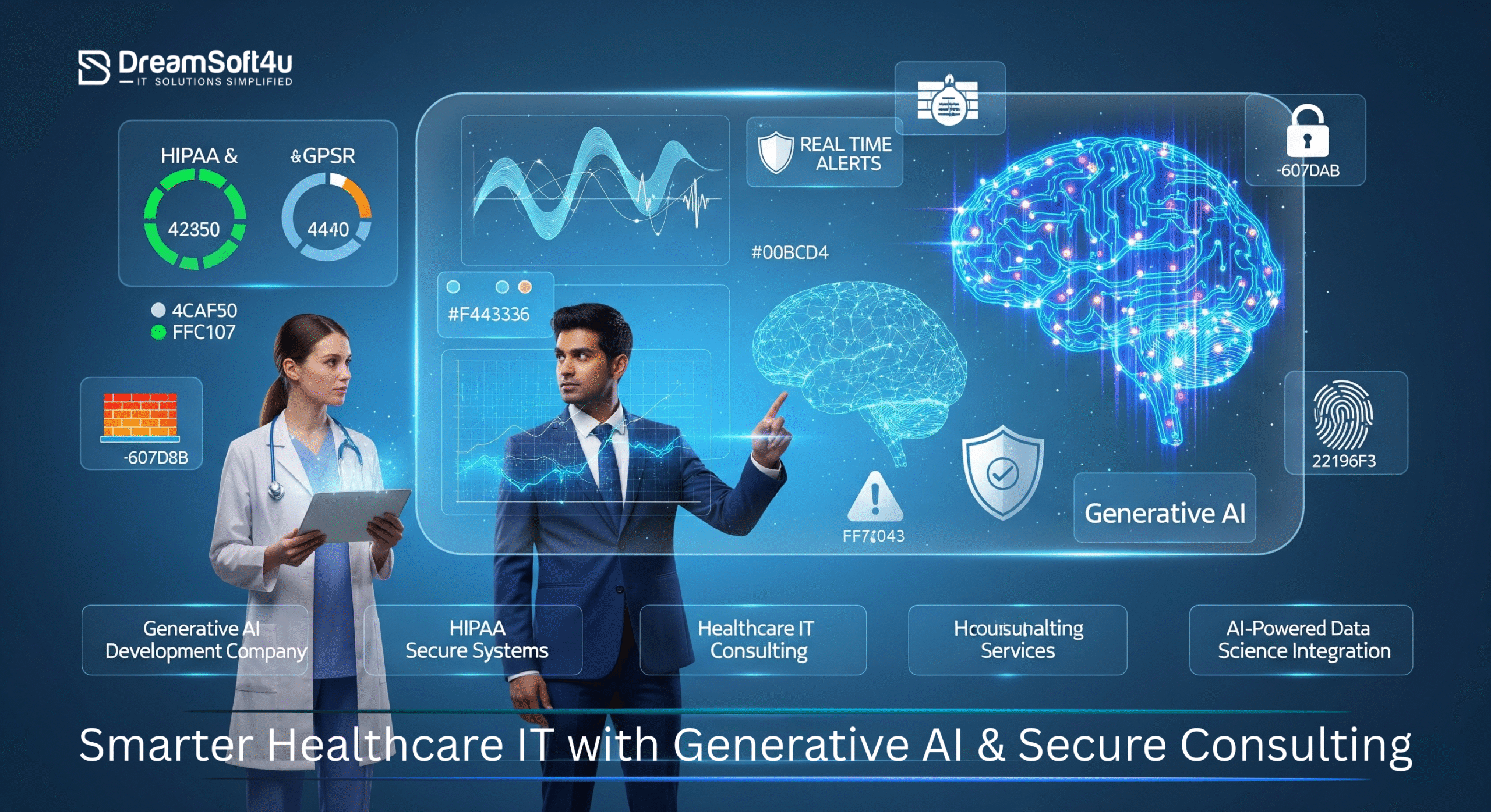 Healthcare IT consultant securing patient data with generative AI technology