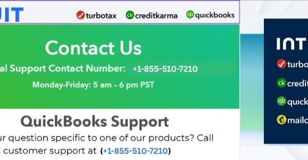 QuickBooks Payroll Error 15270? Fix It Fast: +1-855-510-7210 Intuit support contact information image showing logos for TurboTax, Credit Karma, QuickBooks, and Mailchimp. The technical support number is +1-855-510-7210, available Monday to Friday, 5 AM to 6 PM PST. Ask ChatGPT