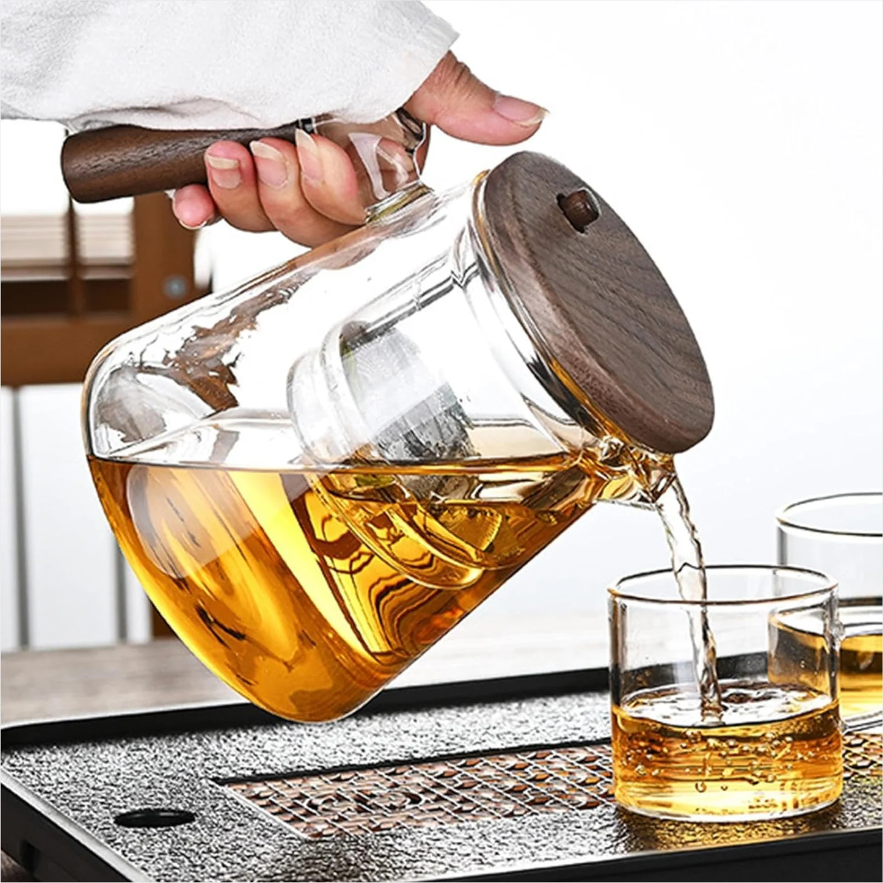 glass teapot with infuser