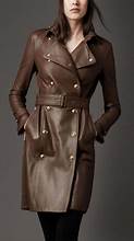 Womens Long Brown Leather Coat