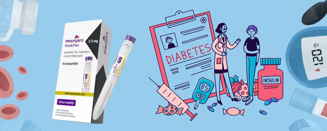 Mounjaro 2.5mg injection pens used for Type 2 Diabetes treatment and weight management in UK patients